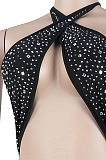 White Sexy Night Club Hot Drilling Crystal Long Dress K6013-3