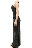 Red Sexy Night Club Hot Drilling Crystal Mesh See Through Long Dress XZ5326-3