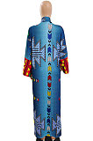 Red Women Fashion Joket Long Cardigan Loose Printing Jacket NO Waistband DY6943-3