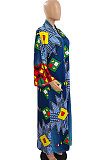 White Women Fashion Joket Long Cardigan Loose Printing Jacket NO Waistband DY6943-1