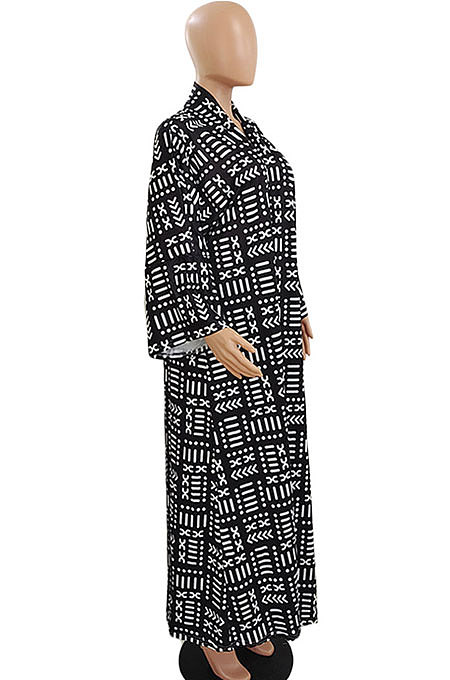 Red Women Fashion Joket Long Cardigan Loose Printing Jacket NO Waistband DY6943-3