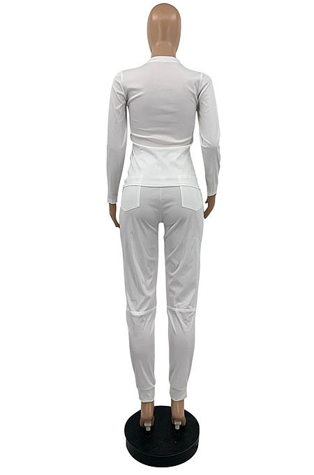 Pink Wholesale Casual Long Sleeve V Neck T-Shirts Drawsting Pants Solid Color Sets PQ8059-3