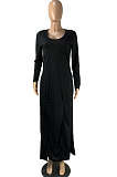 Red Cotton Blend Long Sleeve Irregularity V Neck Top Bodycon Pants Sets YFS10023-1