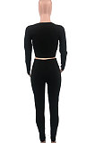 Red Women Autumn Winter Sexy Crop Personality Printing Pants Sets PY0838-3