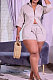 Apricot Wholesale Woman Long Sleeve Lapel Neck Single-Breasted Shirt Shorts Solid Color Two-Piece TZ1204-2