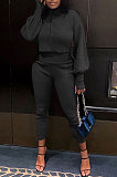 Orange Women Long Sleeve Zipper Pure Color Bodycon Pants Sets QMQ7064-1