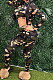 Army Green Cute Camouflage Print Long Sleeve Crop Hoodie High Waist Pencil Pants Sport Sets XMY073 