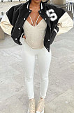 Red Autumn Winter Women Euramerican Fashion Cardigan Printing Ribber Coat SMY81116-1
