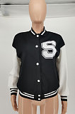 Dark Blue Autumn Winter Women Euramerican Fashion Cardigan Printing Ribber Coat SMY81116-2