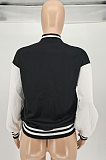 Dark Blue Autumn Winter Women Euramerican Fashion Cardigan Printing Ribber Coat SMY81116-2