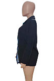 Yellow Plaid Digital Print Contrast Color Spliced Long Sleeve Single-Breasted With Beltband Shirts SZS8170-1