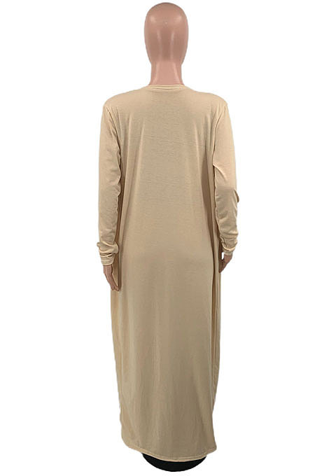 Champagne Wholesale Elegant Long Sleeve Cardigan Cape+Strapless Loose Flare Pants Three Piece HMR6081