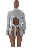  White Fashion Club Long Sleeve Lapel Collar Suits Coat LM88817