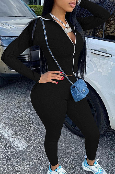 Red Autumn Winter Newest Long Sleeve Zip Front Coat Pencil Pants Sport Sets KY3096-4