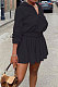 Black Newest Cotton Blend Velvet Long Sleeve Zipper Tops Mini Skirts Tennis Wear Sport Sets DN8632-1