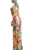 Pink Red Women Autumn Winter Long Sleeve T Shirts Wide Leg Pants Printing Pants Sets RMH8944-6