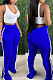 Blue Casual Cute Side Strip Elastic Force Pants MD444-3