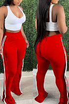 Red Casual Cute Side Strip Elastic Force Pants MD444-4