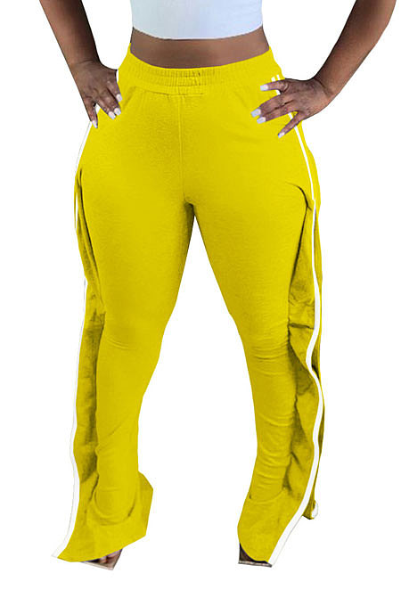 Gray Casual Cute Side Strip Elastic Force Pants MD444-1