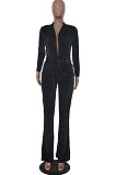 Red Wholesale Velvet Long Sleeve Lapel Neck Suits Coat Flare Pants Sets TRS1182-4