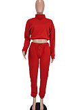 Black Women Solid Color Long Sleeve Velvet Sport Pants Sets BYQ1028-2