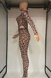 Black Sexy Print Mesh See-Through One Sleeve Round Neck Tops Boydcon Pants Sets DMM8181