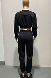 Gray Women Trendy Casual Solid Color Crop Bodycon Pants Sets AMW8336-1