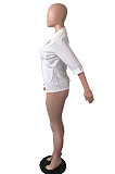 Black Pure And Fresh Newest Linen Three Quarter Sleeve Lapel Neck Cardigan Suits Coat QY5085-3