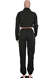 Red Women Solid Color Long Sleeve Velvet Sport Pants Sets BYQ1028-1