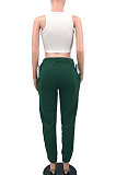 Dark Blue Women Solid Color Thick Mid Waist Loose Pants PH13255-4