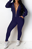 Rose Red Casual Newest Long Sleeve Zip Front Hoodie Pencil Pants Sport Sets DR88126-1