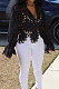 Black Euramerican Women Hole Sexy Horn Sleeve  Bodycon Cardigan T Shirts XQ1149-5