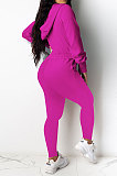Black Casual Newest Long Sleeve Zip Front Hoodie Pencil Pants Sport Sets DR88126-3