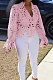 Pink Euramerican Women Hole Sexy Horn Sleeve  Bodycon Cardigan T Shirts XQ1149-2