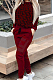 Letter Randomly Printed Pants Set in Red