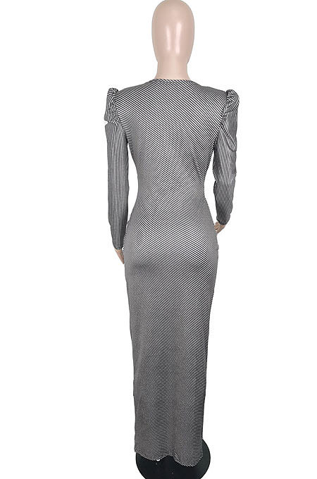 Wine Red Women Fashion Line Sexy Ruffle V Collar Mid Waist Long Dress YY5309-2