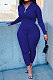 Blue New Wholesale Ribber Long Sleeve Zip Front T-Shirts Pencil Pants Slim Fitting Two-Piece DR88130-2