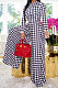 Black Wholesale Newest Plaid Print Long Sleeve O Neck Crop Tops Wide Leg Pants Fashion Sets ZDD31165-2