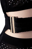 Red Sexy Bodycon Strapless Hot Drilling Three Pieces Shorts Sets K2105-4