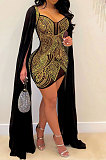Golden Women Hot Drilling Perspectivity High Waist Bodycon Mini Dress K2203-1
