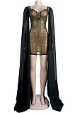Silver Women Hot Drilling Perspectivity High Waist Bodycon Mini Dress K2203-2