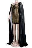 Silver Women Hot Drilling Perspectivity High Waist Bodycon Mini Dress K2203-2