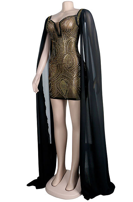 Silver Women Hot Drilling Perspectivity High Waist Bodycon Mini Dress K2203-2