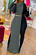 Gray Women High Collar Mid Waist Sleeveless Pure Color Pullover Split Long Dress K066-2