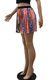 Yellow Women Fashion Printing Ruffle Skirts BM7145-3