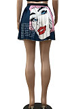Yellow Women Fashion Printing Ruffle Skirts BM7145-3