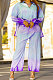 Purple Personality Positioning Print Long Sleeve Lapel Neck Single-Breasted Shirts Wide Leg Pants Loose Sets SZS8181-3