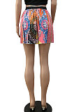 Blue Women Fashion Printing Ruffle Skirts BM7145-2