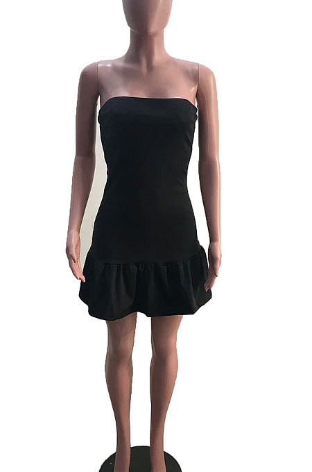 White Sexy Backless Solid Bodycon Stralpless Mini Dress SY6235-1