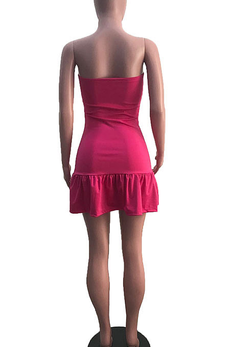 White Sexy Backless Solid Bodycon Stralpless Mini Dress SY6235-1